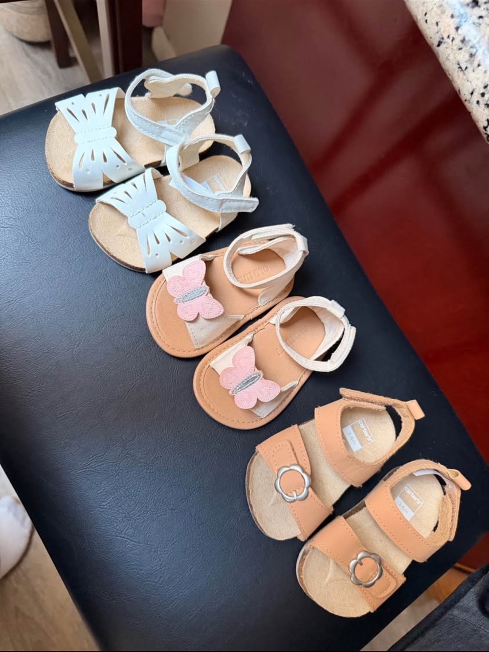 Carter's Toddler Sandal Trio in White, Pink & Tan